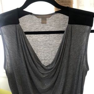 Banana Republic ruched sleeveless top faux leather